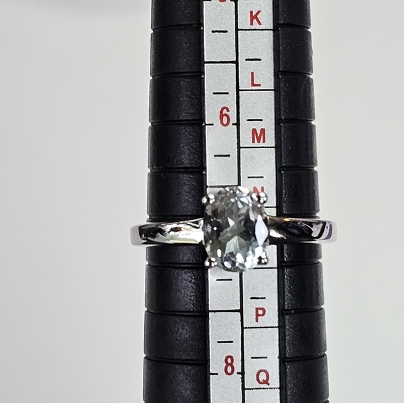 Genuine Aquamarine Solitaire Ring in Sterling Silver Size 7! - Picture 7 of 7